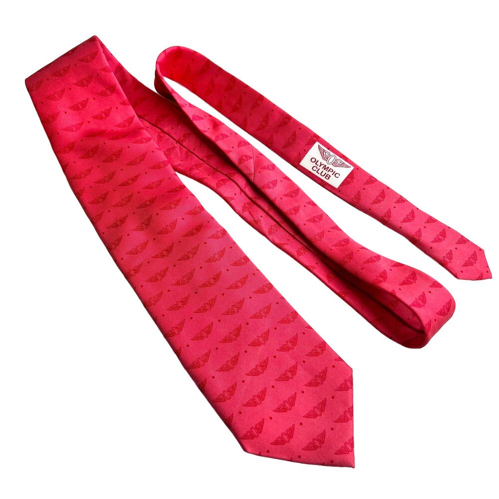 Vineyard Vines Custom Collection Men's Silk Necktie Olympic Club Members in Pink